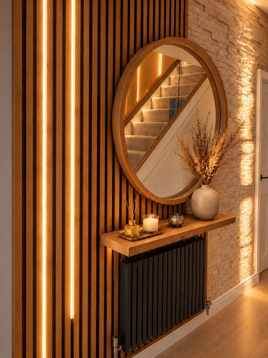 Timber Slat Hallway, evening