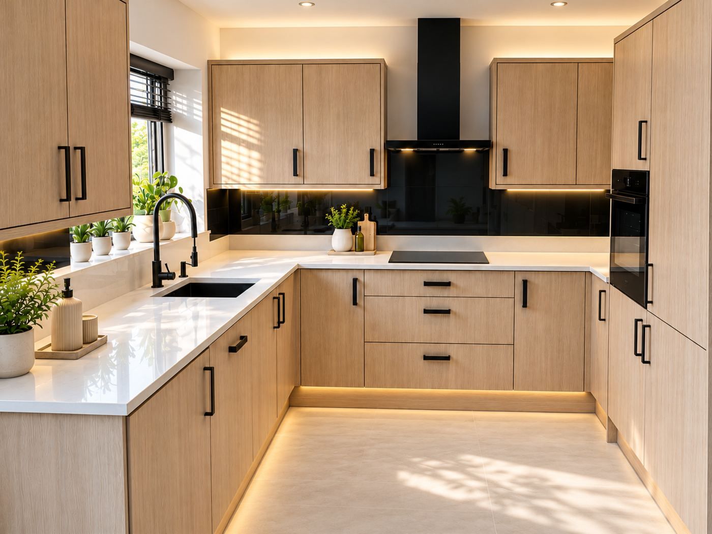 Modern Timber-Finish Kitchen